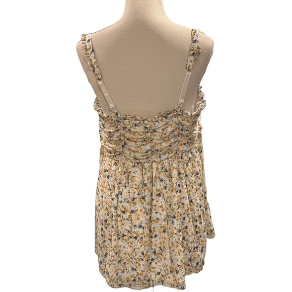 NWOT Torrid White and Yellow Ruched Camisole Blouse Size 1 1X 14-16 - Picture 2 of 7